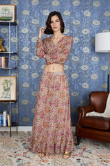 Gonna lunga Nicole colore rosa LN11