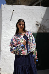 chaqueta de verano estampado floral con mangas largas