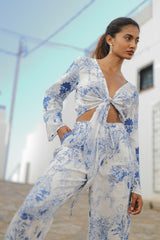 top playa verano mar azul estampado bonito luna llena