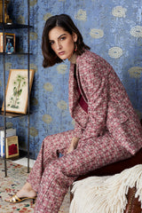 chaqueta rosa identidad de marca estampado geométrico luna llena