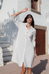 vestdio camisero de algodón den color blanco