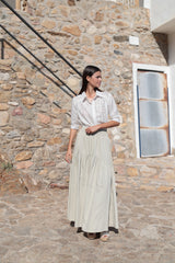 falda larga en color acqua