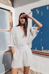 blusa estampada rayitas de algodon