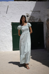 vestido largo color acqua