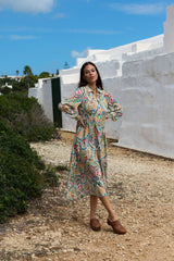 vestido camisero estampado