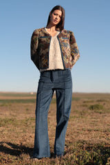 Giacca in velluto floreale