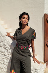 Top bordado de algodón Colección Piñas PI252