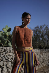 top de algodon en punt crochet sin mangas