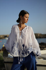 bluson con bordfados en color azul