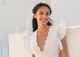 vestido de verano en algodon color blanco bordado
