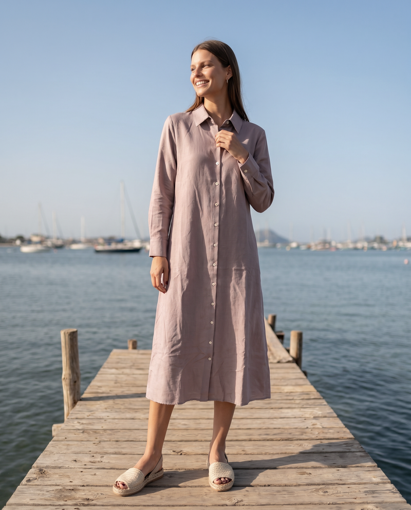 cala shirt dress Cala de la Cruz Women's Oliviera Dress, Namurcarmin, M at Amazon Women's Clothing store