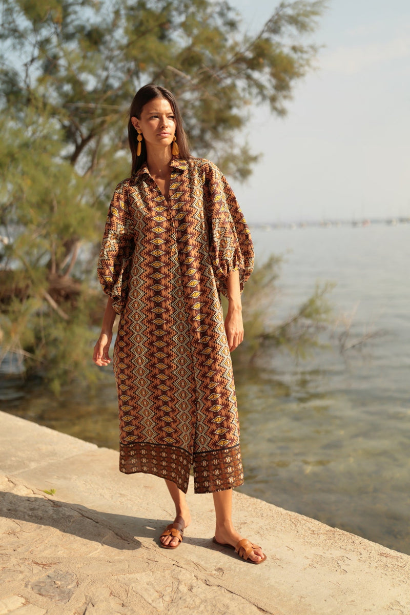 ethnic shirt dress Denvara Classic Shirt Dress