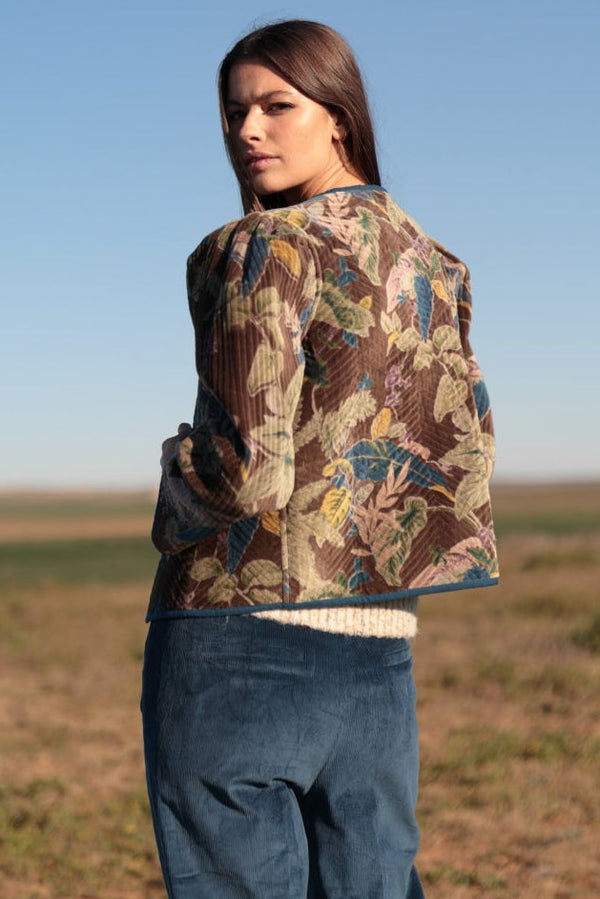 Chaqueta de terciopelo floral