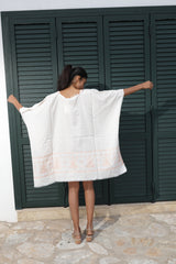 Embroidered Cotton Poncho PN439